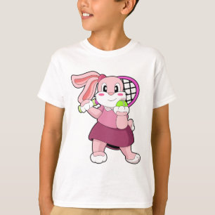 Konijn in Tennis met Tennis racket T-shirt