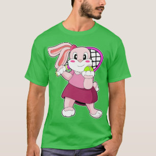 Konijn in Tennis met Tennis racket T-shirt