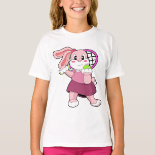 Konijn in Tennis met Tennis racket T-shirt
