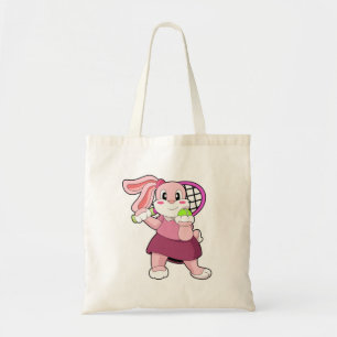 Konijn in Tennis met Tennis racket Tote Bag