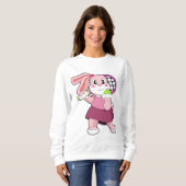 Konijn in Tennis met Tennis racket Trui (Voorkant volledig)