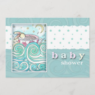 Konijn in Theekopje Baby Shower Uitnodigingen