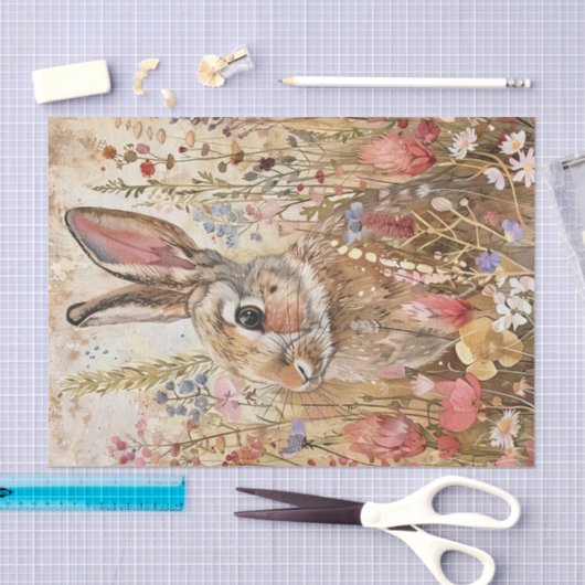 KONIJN IN WEIDE DECOUPAGE TISSUEPAPIER (Craft)