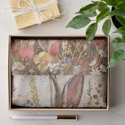 KONIJN IN WEIDE DECOUPAGE TISSUEPAPIER (Geschenk)