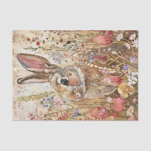 KONIJN IN WEIDE DECOUPAGE TISSUEPAPIER (Voorkant)