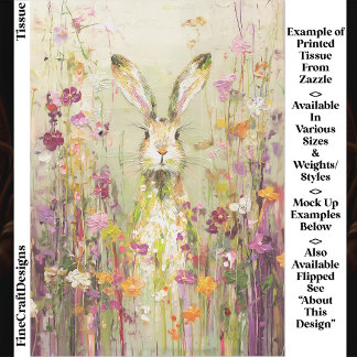 Konijn in weide met wilde bloemen EE3L decoupage Tissuepapier