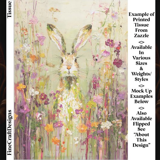 Konijn in weide van wilde bloemen EE3R Decoupage Tissuepapier