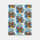 Konijn in Wonderland Fleece Deken (Voorkant)