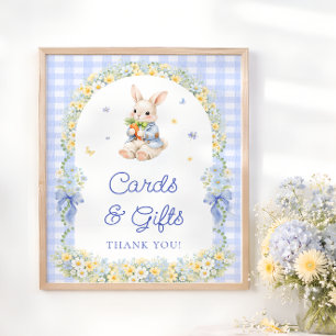Konijn Jongen Baby Shower Kaarten en Cadeaus Poster