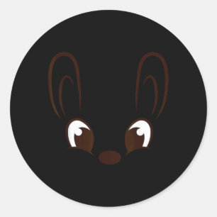 Konijn Jongensgezicht Konijn Halloween Kostuum Pas Ronde Sticker