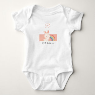 Konijn: Jouw naam Cute Alphabet Monogram toevoegen Romper