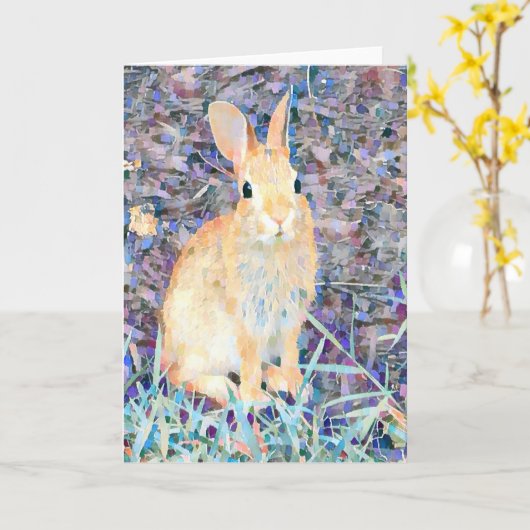 Konijn Kaart (Gele Bloem)