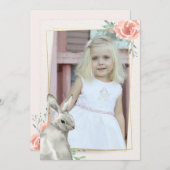 Konijn kader foto uitnodiging (Voorkant / Achterkant)