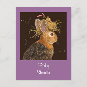 konijn/kardinaal baby shower briefkaart