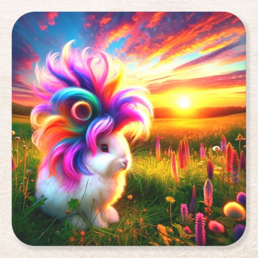 konijn kartonnen onderzetters (Voorkant)