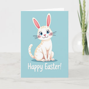 Konijn Kat Happy Pasen Kaart