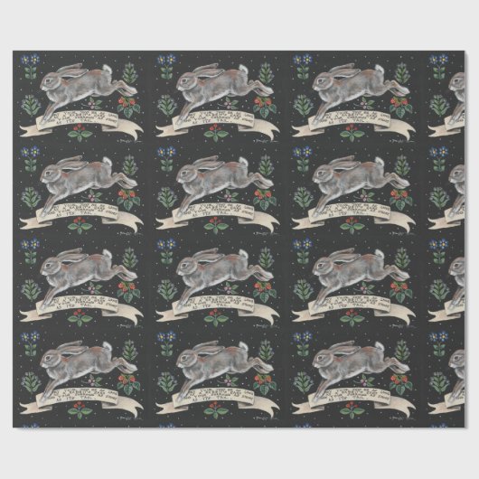 Konijn kerstfeestdag groet hare Gift Wrap Cadeaupapier (Vlak)