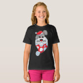 Konijn Kerstmis Kerstman hoed T-shirt (Voorkant volledig)