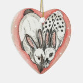 Konijn Kerstmis Valentijn Ornament Memorial Roze (Rechts)