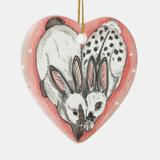 Konijn Kerstmis Valentijn Ornament Memorial Roze (Rechts)