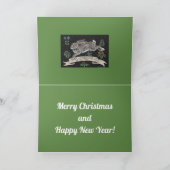 Konijn Kerstvakantie Groen Plaid Hare Groen Kaart (Binnen)