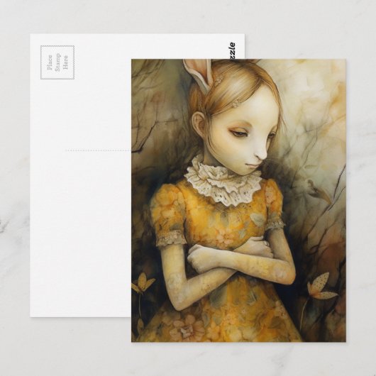 Konijn Kind Fantasie Briefkaart (Voorkant / Achterkant)