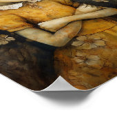 Konijn Kind in een Gele Bloemen Jurk Poster (Hoek)