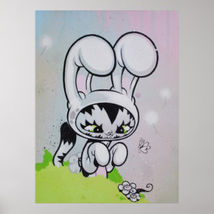 Konijn Kitty Vlinder Poster