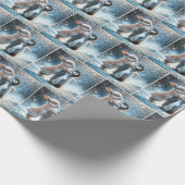 Konijn knuffelt een pinguïn cadeaupapier (Hoek)