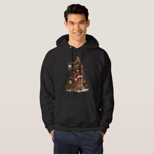 Konijn konijn konijn kerstboom verlichting dwerg l hoodie (Voorkant volledig)