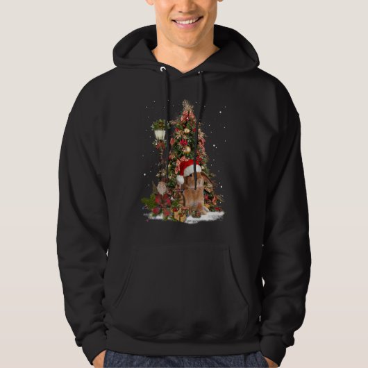 Konijn konijn konijn kerstboom verlichting dwerg l hoodie (Voorkant)