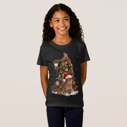 Konijn konijn konijn kerstboom verlichting dwerg l t-shirt (Voorkant volledig)
