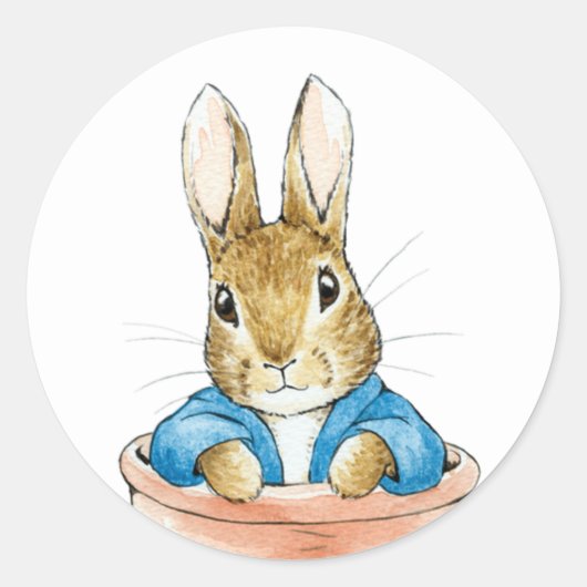 Konijn konijn ronde sticker (Voorkant)