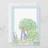 Konijn Konijntje Groenelementen Blauwe Baby Shower Kaart (Achterkant)