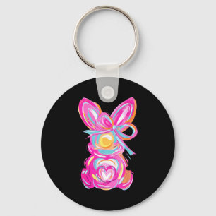 Konijn Konijntje Schattig Roze Kleurrijk Grappig P Sleutelhanger