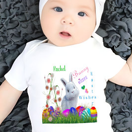 Konijn Kusjes Pasen Wensen Gepersonaliseerde Baby  Romper