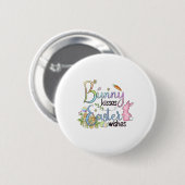 Konijn Kussen Pasen Wensen Tee Cadeau Ronde Button 5,7 Cm (Voorkant /achterkant)