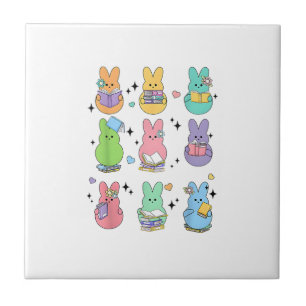 Konijn Leest Boeken Pasen Dag Bibliothecaris Leraa Tegeltje