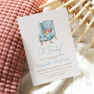 Konijn Leest Een Verhaalboek Baby Shower Kaart