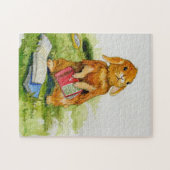 Konijn leest graag Puzzle Legpuzzel (Horizontaal)