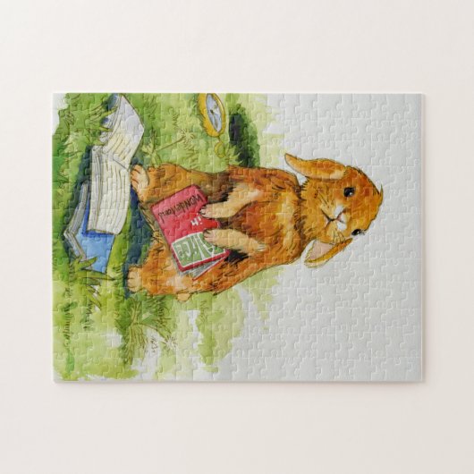 Konijn leest graag Puzzle Legpuzzel (Horizontaal)