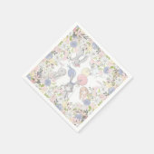 Konijn lente bloemige verjaardagsfeest servetten (Hoek)