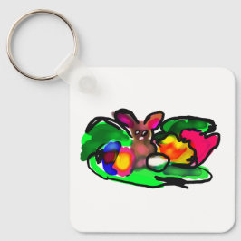 Konijn lente liefde sleutelhanger
