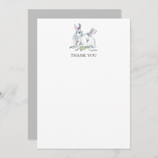 Konijn Lentestationery Bedankt Notitiekaartje (Voorkant / Achterkant)