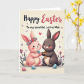 Konijn Liefde Viering Kaart (Gele Bloem)