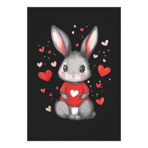 Konijn Liefhebber Hart Meisje Foto Afdruk