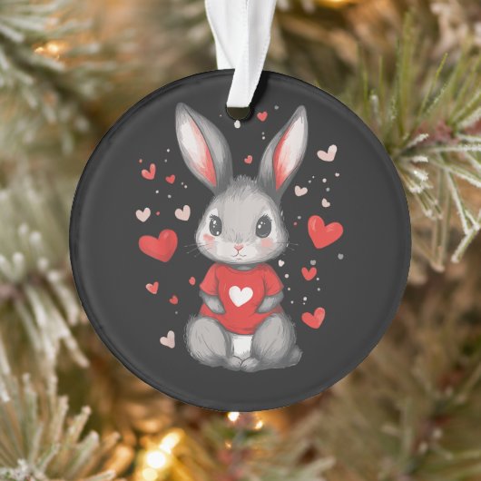 Konijn Liefhebber Hart Meisje Ornament (Boom)