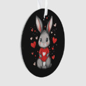 Konijn Liefhebber Hart Meisje Ornament (voorkant)
