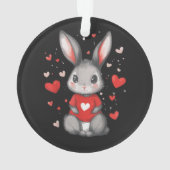Konijn Liefhebber Hart Meisje Ornament (achterkant)