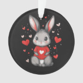 Konijn Liefhebber Hart Meisje Ornament (voorkant)